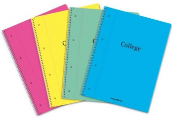 Caiet cu spirala, A4, 80 file - 70g/mp, 4 perforatii, coperta PP, AURORA College - dictando