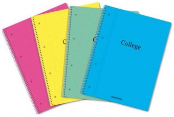 Caiet cu spirala, A4, 80 file - 70g/mp, 4 perforatii, coperta PP, AURORA College - matematica