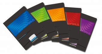 Caiet A5, 60 file - 90g/mp, liniat stanga, coperta carton lucios, AURORA Mano - dictando