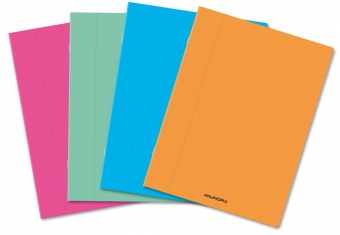 Caiet A4, 36 file - 80g/mp, liniat stanga, coperta PP transparent color, AURORA - dictando