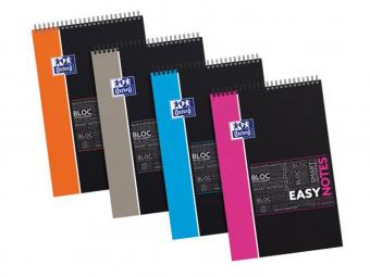 Blocnotes cu spirala A4+, OXFORD Student Easynotes, 80 file-90g/mp, 4 perf., coperta PP - mate