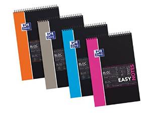 Blocnotes cu spirala A4+, OXFORD Student Easynotes, 80 file-90g/mp, 4 perf., coperta PP - dictando