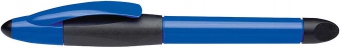 Roller cu cartus SCHNEIDER Base Ball, rubber grip, corp albastru/negru, cu decor - scriere albastra