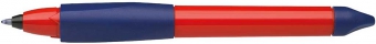 Roller cu cartus SCHNEIDER Base Ball, rubber grip, corp mov/rosu, cu decor - scriere albastra