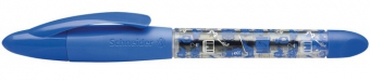 Roller cu cartus SCHNEIDER Base Ball, rubber grip, corp albastru, cu decor - scriere albastra