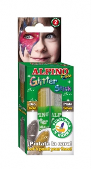 Set 2 culori machiaj, ALPINO Glitter - auriu/argintiu