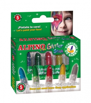 Set 5 culori machiaj, ALPINO Glitter - asortate