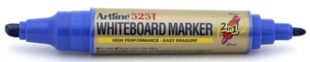 Marker pentru tabla de scris ARTLINE 525T, doua capete - varf rotund 2.0mm/tesit 5.0mm - albastru
