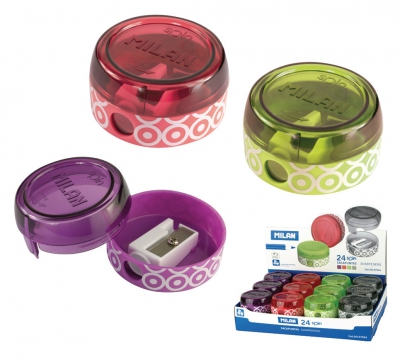 Ascutitoare plastic simpla cu container spin MILAN