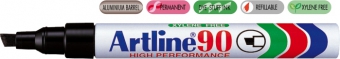 Permanent marker ARTLINE  90, corp metalic, varf tesit 2.0-5.0mm - negru