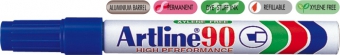 Permanent marker ARTLINE  90, corp metalic, varf tesit 2.0-5.0mm - albastru