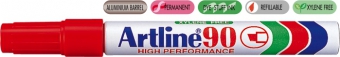 Permanent marker ARTLINE  90, corp metalic, varf tesit 2.0-5.0mm - rosu