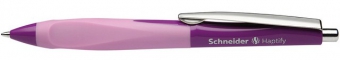 Pix SCHNEIDER Haptify, rubber grip, clema metalica, corp violet/roz - scriere albastra