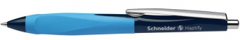 Pix SCHNEIDER Haptify, rubber grip, clema metalica, corp bleumarin/bleu - scriere albastra