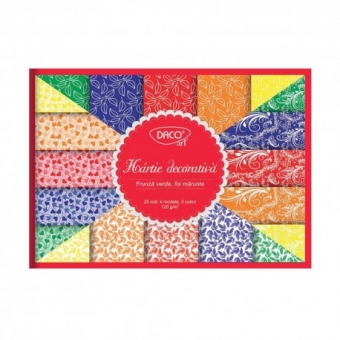 Hartie decorativa A4 20 coli Floricele DACO