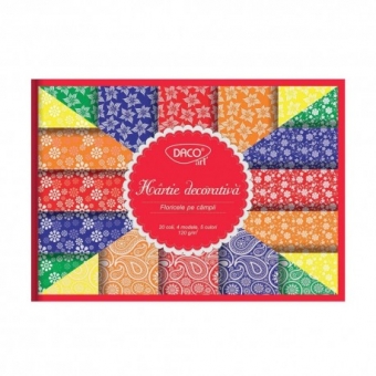 Hartie decorativa A4 20 coli Floricele pe campii DACO