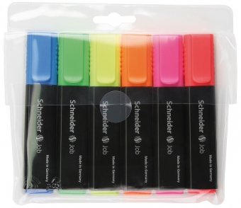 Textmarker SCHNEIDER Job, varf lat, 6 culori/set - (G, O, V, R, A, R)