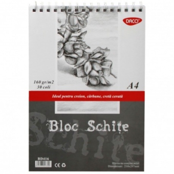 BLOC A4 SCHITE 160GR  30 FILE DACO BD416