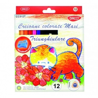 CREION COLOR 12 CULORI MAXI DACO TRIUNGHIULAR CC512T