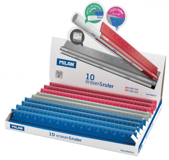LINIAR 15 CM METALIC CU RADIERA MILAN