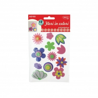 Accesorii craft - AD193 Flori in culori spuma autoadeziva DACO