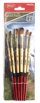 Pensula set 6 par sintetic limba pisica DACO PN256