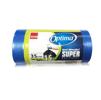 Saci menaj 35L, 15 buc, 50*70 Sano Optima Super albastri