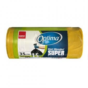 Saci menaj 35L, 15 buc, 50*70 Sano Optima Super galbeni