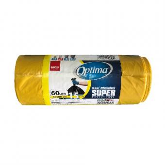 Saci menaj 60L,15 buc, 60*80 Sano Optima Super galbeni