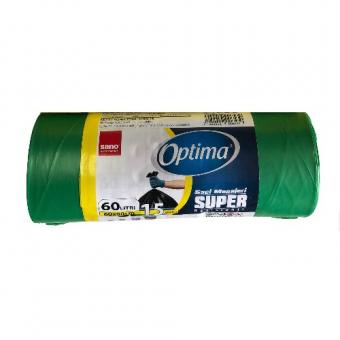 Saci menaj 60L,15 buc, 60*80 Sano Optima Super verzi