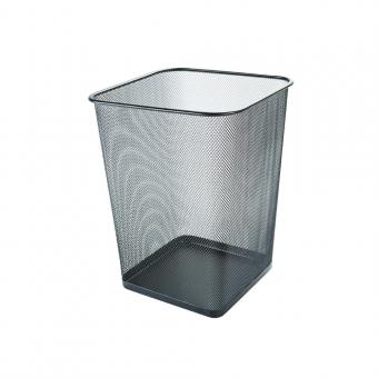 Cos metalic Mesh, pentru hartii, 18 litri, forma patrata, Q-Connect - negru
