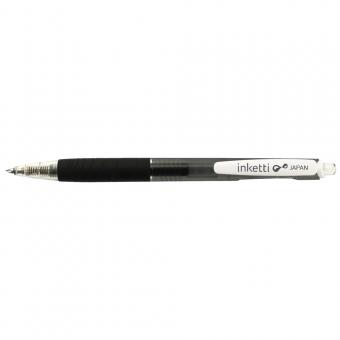 Pix cu gel PENAC Inketti, rubber grip, 0.5mm, corp negru transparent - scriere neagra