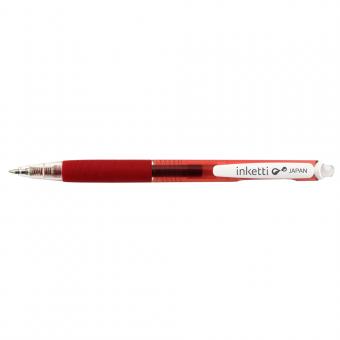 Pix cu gel PENAC Inketti, rubber grip, 0.5mm, corp rosu transparent - scriere rosie
