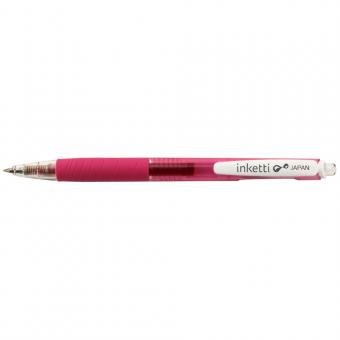 Pix cu gel PENAC Inketti, rubber grip, 0.5mm, corp roz transparent - scriere roz