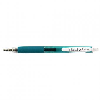 Pix cu gel PENAC Inketti, rubber grip, 0.5mm, corp turcoaz transparent - scriere turcoaz