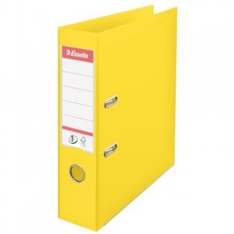 Biblioraft ESSELTE No. 1 Power, A4, plastifiat PP/PP, margine metalica, 75 mm - Vivida galben