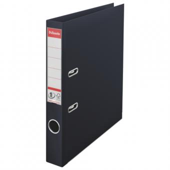 Biblioraft ESSELTE No. 1 Power, A4, plastifiat PP/PP, margine metalica, 50 mm - Vivida negru