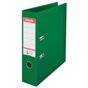 Biblioraft ESSELTE No. 1 Power, A4, plastifiat PP/PP, margine metalica, 75 mm - verde