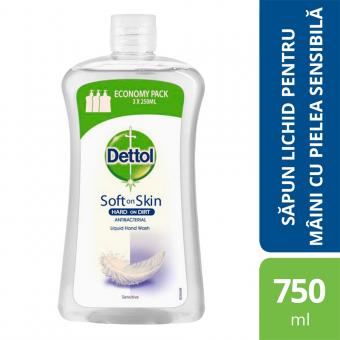 Rezerva sapun lichid Dettol Sensitive, 750 ml