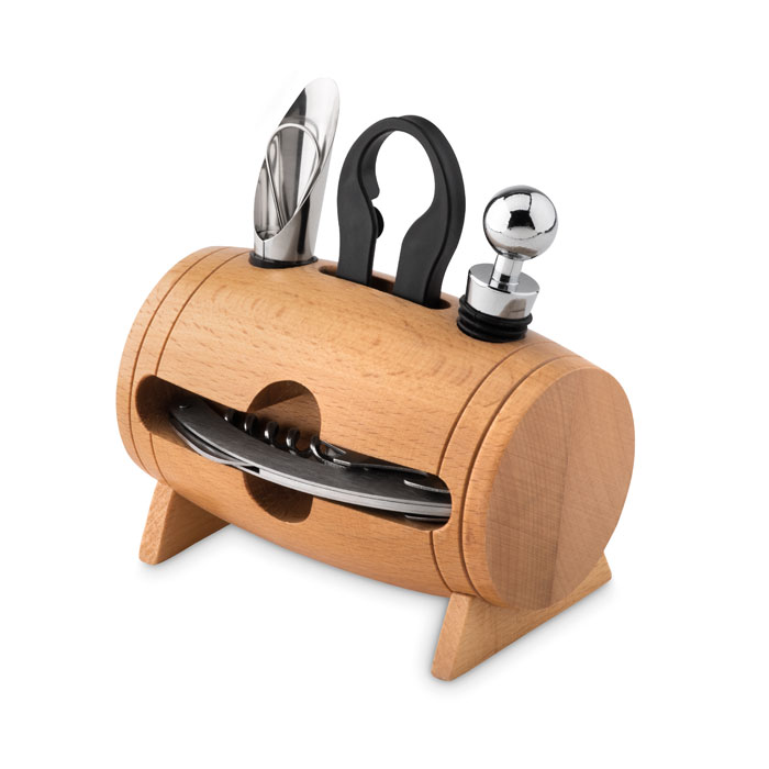 Set pentru vin în stativ lemn  MO9523-40