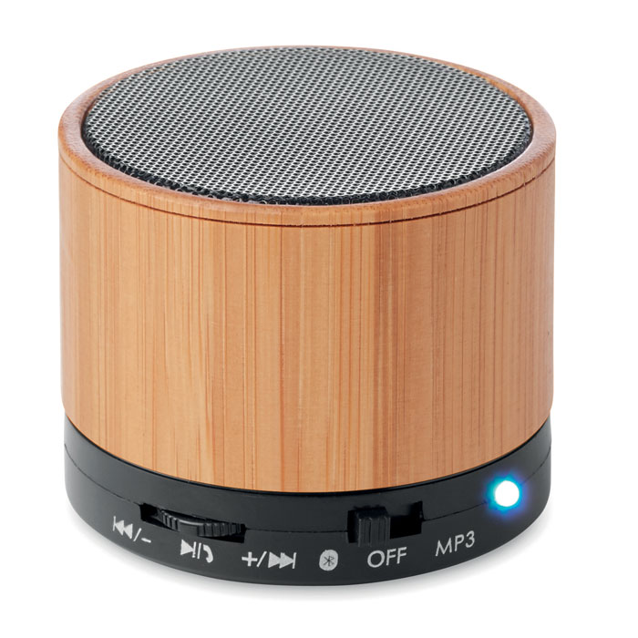 Boxă rotundă Bluetooth bambus  MO9608-03