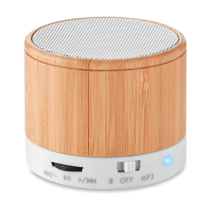Boxă rotundă Bluetooth bambus  MO9608-06