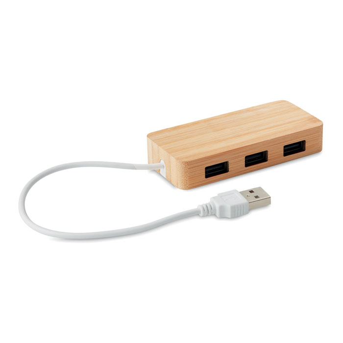 Hub USB în bambus              MO9738-40