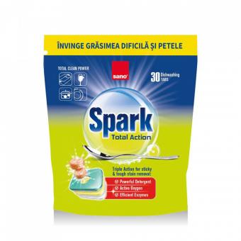 Detergent pentru vase capsule Sano Spark Total Action 70 bucati