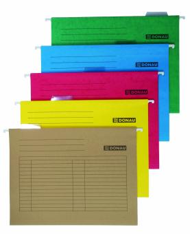 Dosar suspendabil cu eticheta si bagheta metalica carton 230g/mp, 5 buc/set, DONAU