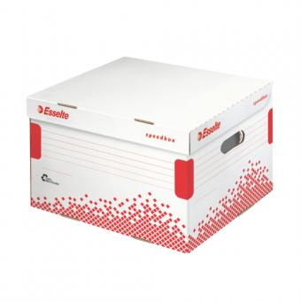Container arhivare si transport ESSELTE Speedbox, cu capac, carton, dimensiune L, alb