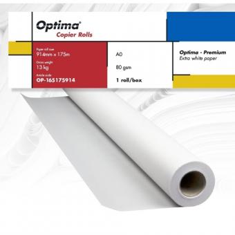 Rola copiator A0+, 80gr, 914mm x 175m, Optima - Premium