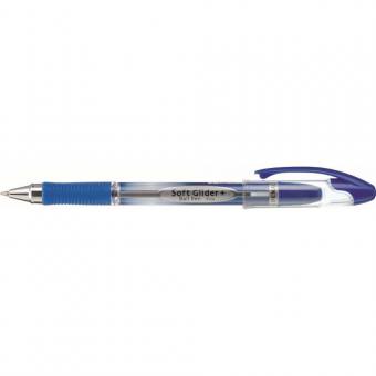 Pix PENAC Soft Glider, rubber grip, 0.7mm, varf metalic - scriere albastra