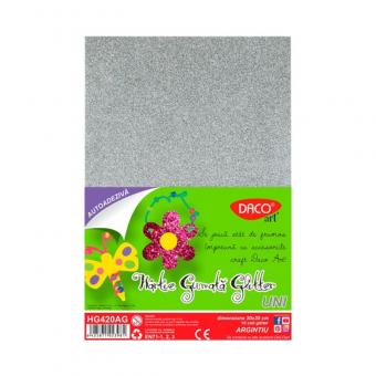 Hartie gumata autoadeziva glitter HG420AG 20X30 cm 10 coli DACO
