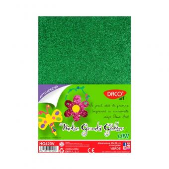 Hartie gumata autoadeziva glitter HG420V 20X30 cm 10 coli DACO